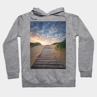 Wooden footpath to the beach Hoodie